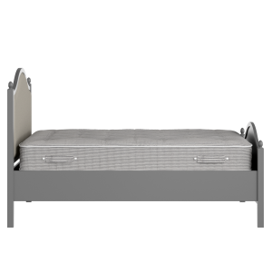 Brady Upholstered wood upholstered bed in grey with Silver fabric - Thumbnail