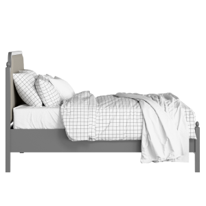 Bronte Slim Upholstered wood upholstered bed in grey with Silver fabric - Thumbnail