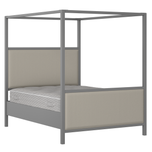 Byron Upholstered wood upholstered bed in grey with Silver fabric - Thumbnail