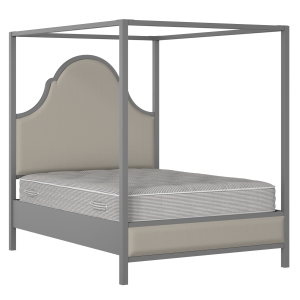 Joyce Upholstered wood upholstered bed in grey with Silver fabric - Thumbnail