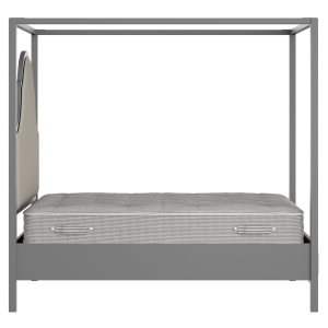 Joyce Upholstered wood upholstered bed in grey with Silver fabric - Thumbnail