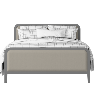 Keats Upholstered wood upholstered upholstered bed in grey with Silver fabric - Thumbnail