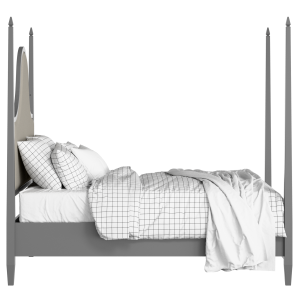 Kelly Upholstered wood upholstered bed in grey with Silver fabric - Thumbnail