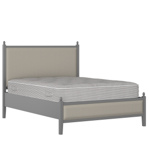 Marbella Slim Upholstered wood upholstered bed in grey with Silver fabric - Thumbnail