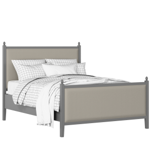 Marbella Upholstered wood upholstered bed in grey with Silver fabric - Thumbnail