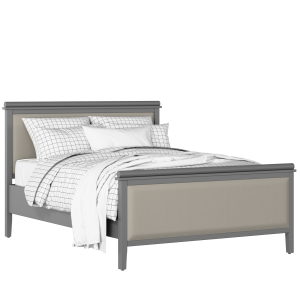 Nocturne Upholstered wood upholstered bed in grey with Silver fabric - Thumbnail