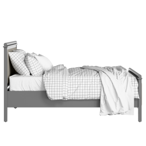 Nocturne Upholstered wood upholstered bed in grey with Silver fabric - Thumbnail