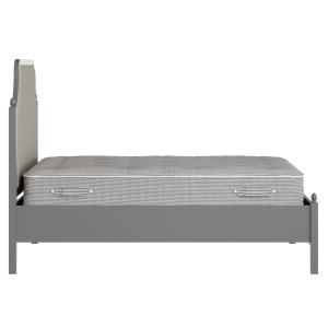 Ruskin Slim Upholstered wood upholstered bed in grey with Silver fabric - Thumbnail