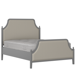 Ruskin Upholstered wood upholstered bed in grey with Silver fabric - Thumbnail
