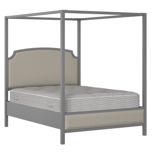 Shelley Slim Upholstered wood upholstered bed in grey with Silver fabric - Thumbnail
