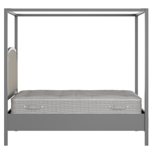 Shelley Slim Upholstered wood upholstered bed in grey with Silver fabric - Thumbnail