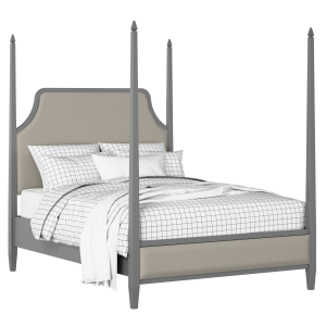 Turner Upholstered wood upholstered bed in grey with Silver fabric - Thumbnail
