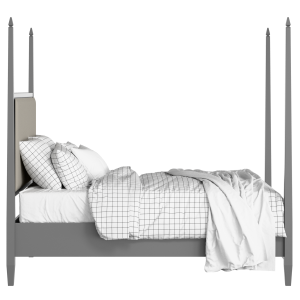 Warton Upholstered wood upholstered bed in grey with Silver fabric - Thumbnail