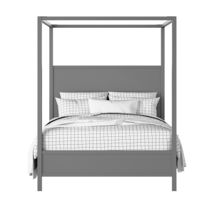 Byron Slim painted wood bed in grey with Juno mattress - Thumbnail