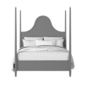 Kelly painted wood bed in grey with Juno mattress - Thumbnail