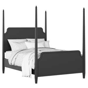 Wilde painted wood bed in black with Juno mattress - Thumbnail