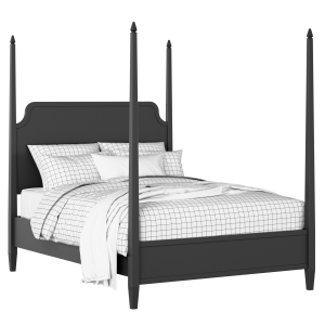 Wilde Slim painted wood bed in black with Juno mattress - Thumbnail