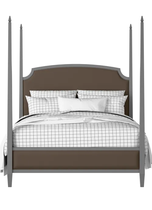 Austin Slim Upholstered painted wood four poster bed with upholstery - Thumbnail