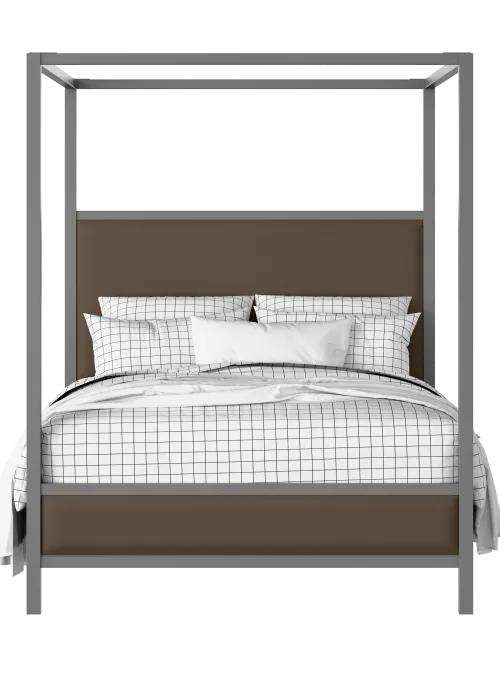 Byron Slim Upholstered painted wood four poster bed with upholstery - Thumbnail