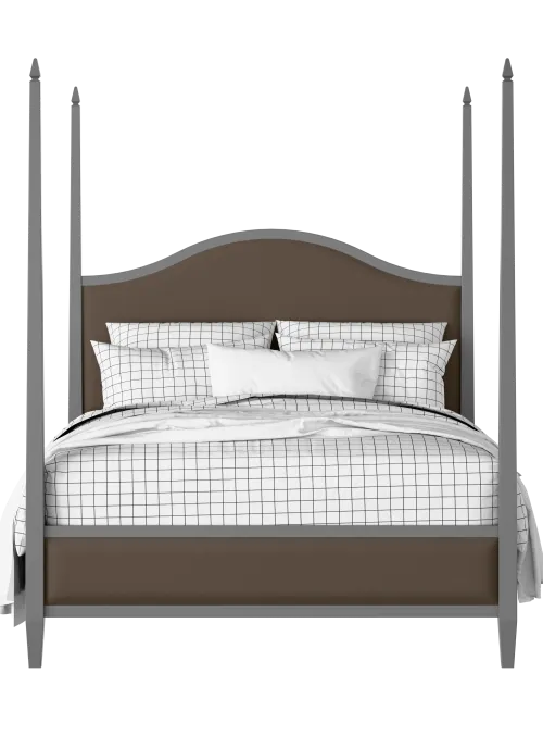 Larkin Slim Upholstered painted wood four poster bed with upholstery - Thumbnail