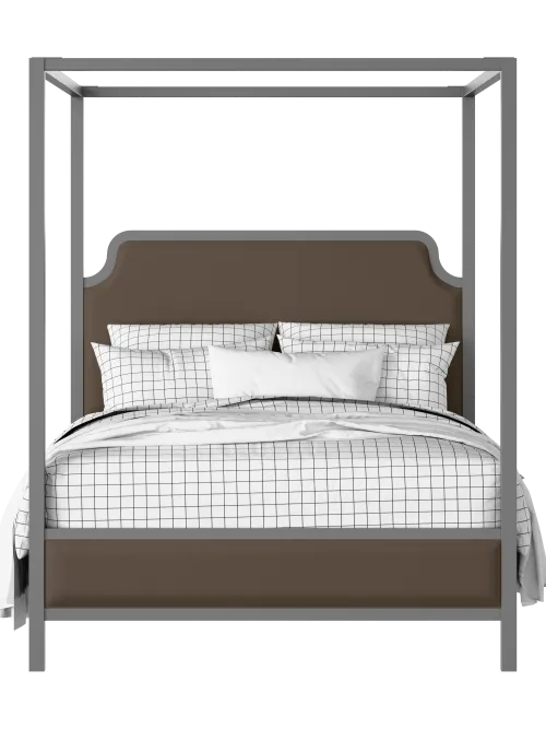 Tate Slim Upholstered painted wood four poster bed with upholstery - Thumbnail