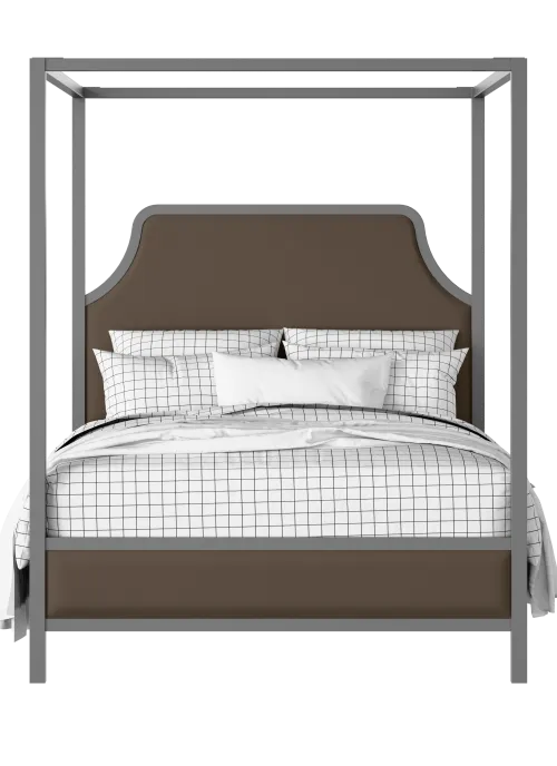 Tynan Upholstered painted wood four poster bed with upholstery - Thumbnail