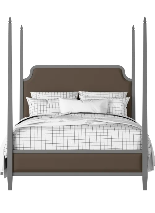 Wilde Slim Upholstered painted wood four poster bed with upholstery - Thumbnail