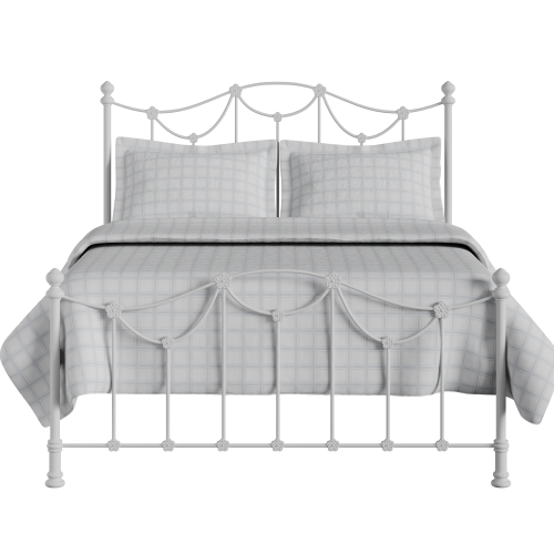 Carie Low Footend iron/metal bed in white - Thumbnail
