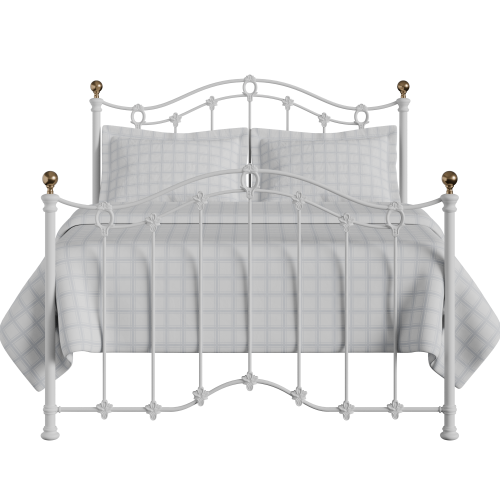 Clarina iron/metal bed in white - Thumbnail