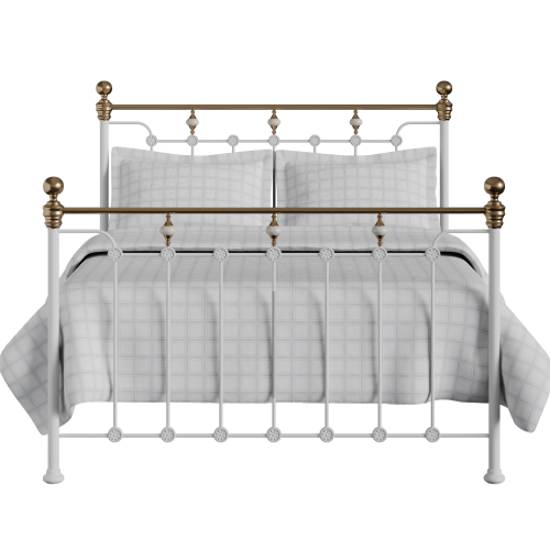 Glenholm iron/metal bed in white - Thumbnail