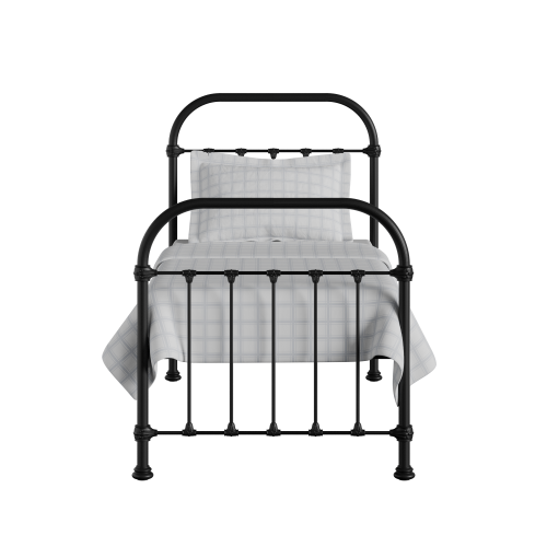 Timolin iron/metal single bed in black - Thumbnail