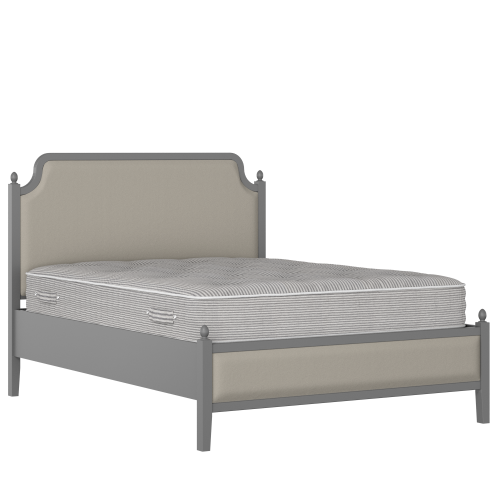 Bronte Slim Upholstered wood upholstered bed in grey with Silver fabric - Thumbnail
