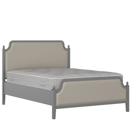 Bronte Upholstered wood upholstered bed in grey with Silver fabric - Thumbnail
