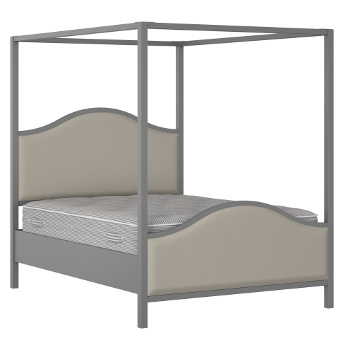 Coleridge Upholstered wood upholstered bed in grey with Silver fabric - Thumbnail