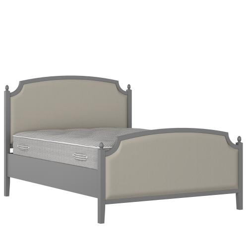 Kipling Upholstered wood upholstered bed in grey with Silver fabric - Thumbnail