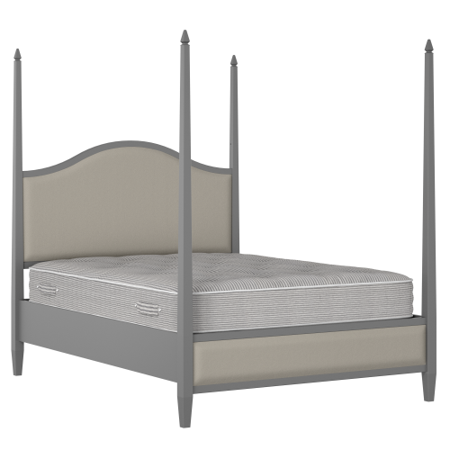 Larkin Slim Upholstered wood upholstered bed in grey with Silver fabric - Thumbnail