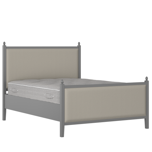 Marbella Upholstered wood upholstered bed in grey with Silver fabric - Thumbnail