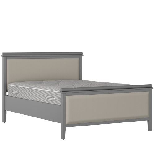 Nocturne Upholstered wood upholstered bed in grey with Silver fabric - Thumbnail