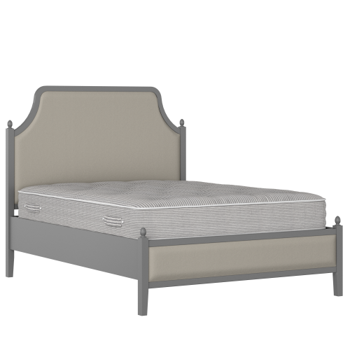 Ruskin Slim Upholstered wood upholstered bed in grey with Silver fabric - Thumbnail