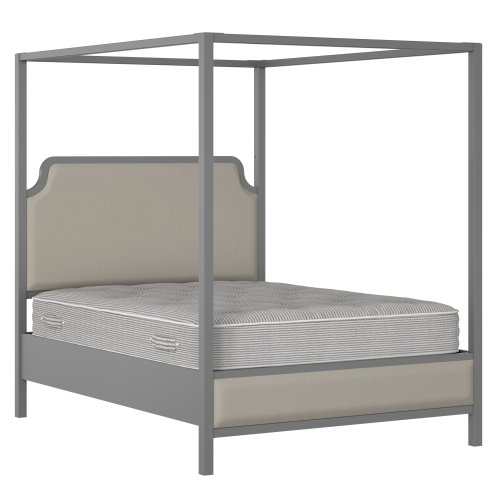 Tate Slim Upholstered wood upholstered bed in grey with Silver fabric - Thumbnail