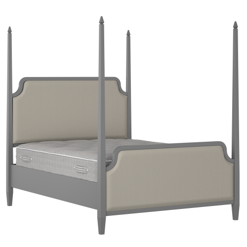 Wilde Upholstered wood upholstered bed in grey with Silver fabric - Thumbnail