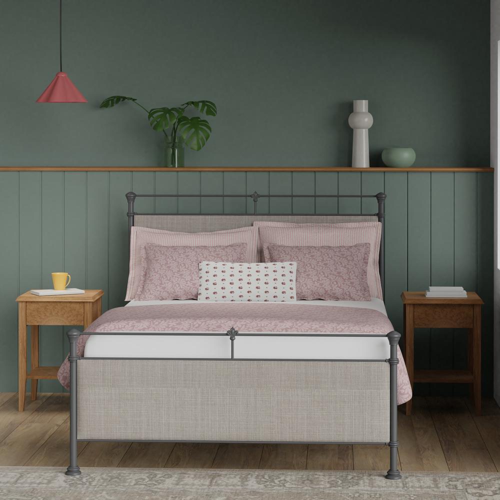 Nancy cast iron bed with upholstered panels