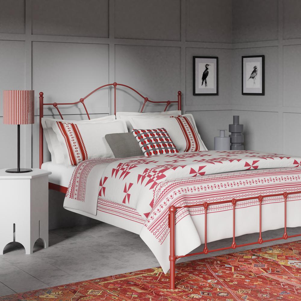 Claudia iron bed in red