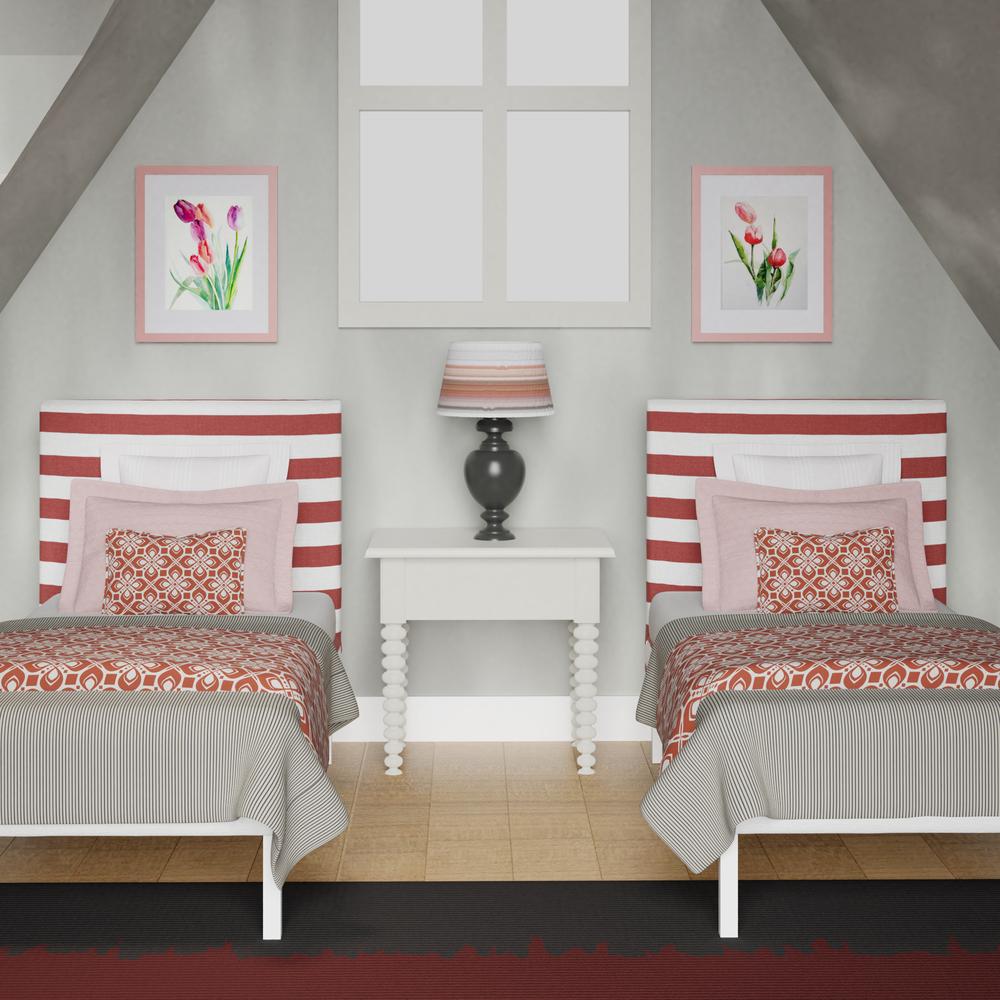 Yushan single bed in red stripes