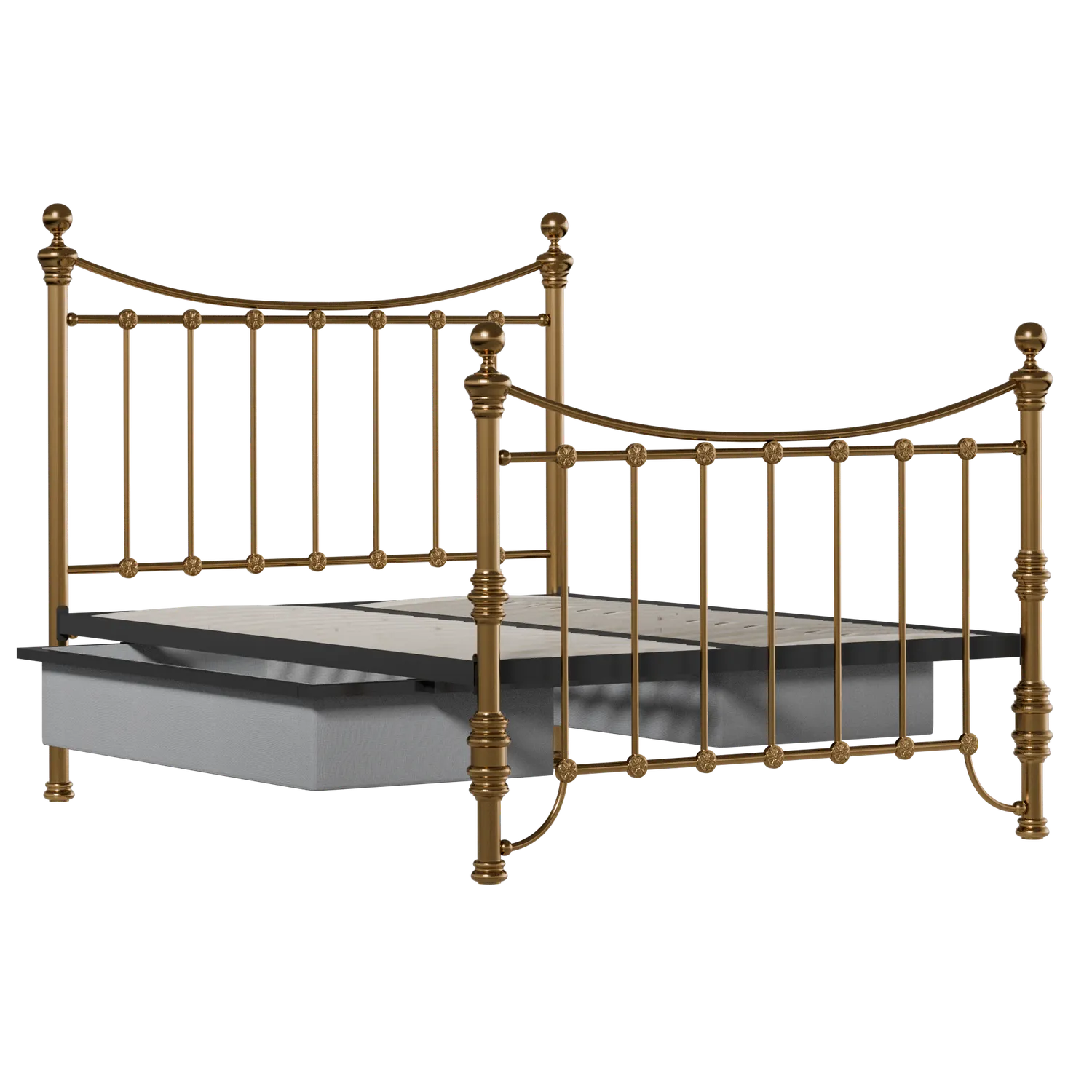 Arran brass bed with drawers