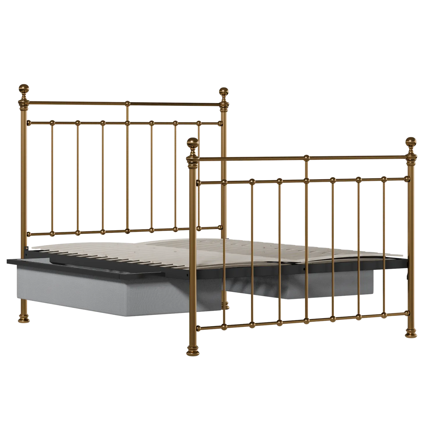 Blyth brass bed with drawers