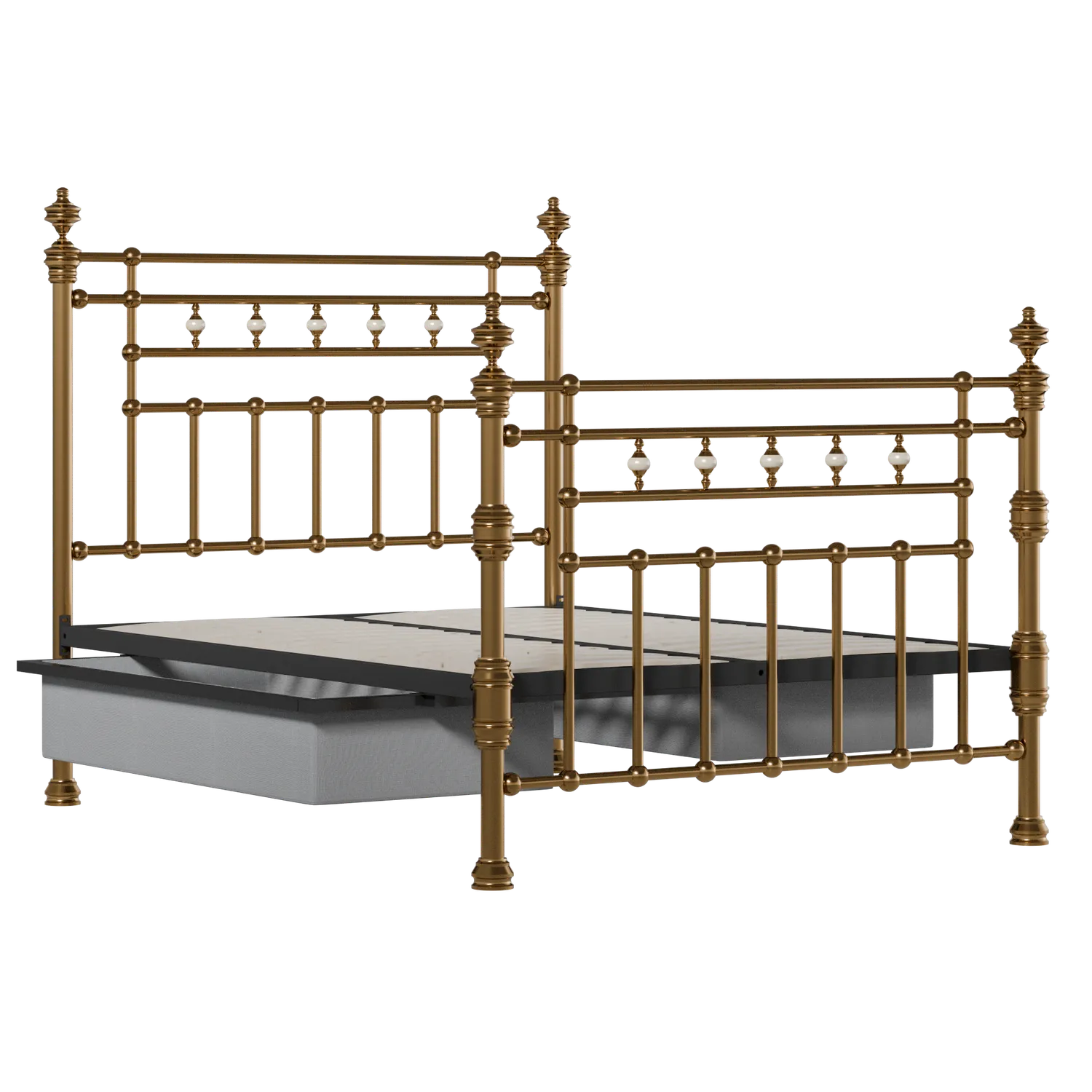 Boyne brass bed with drawers