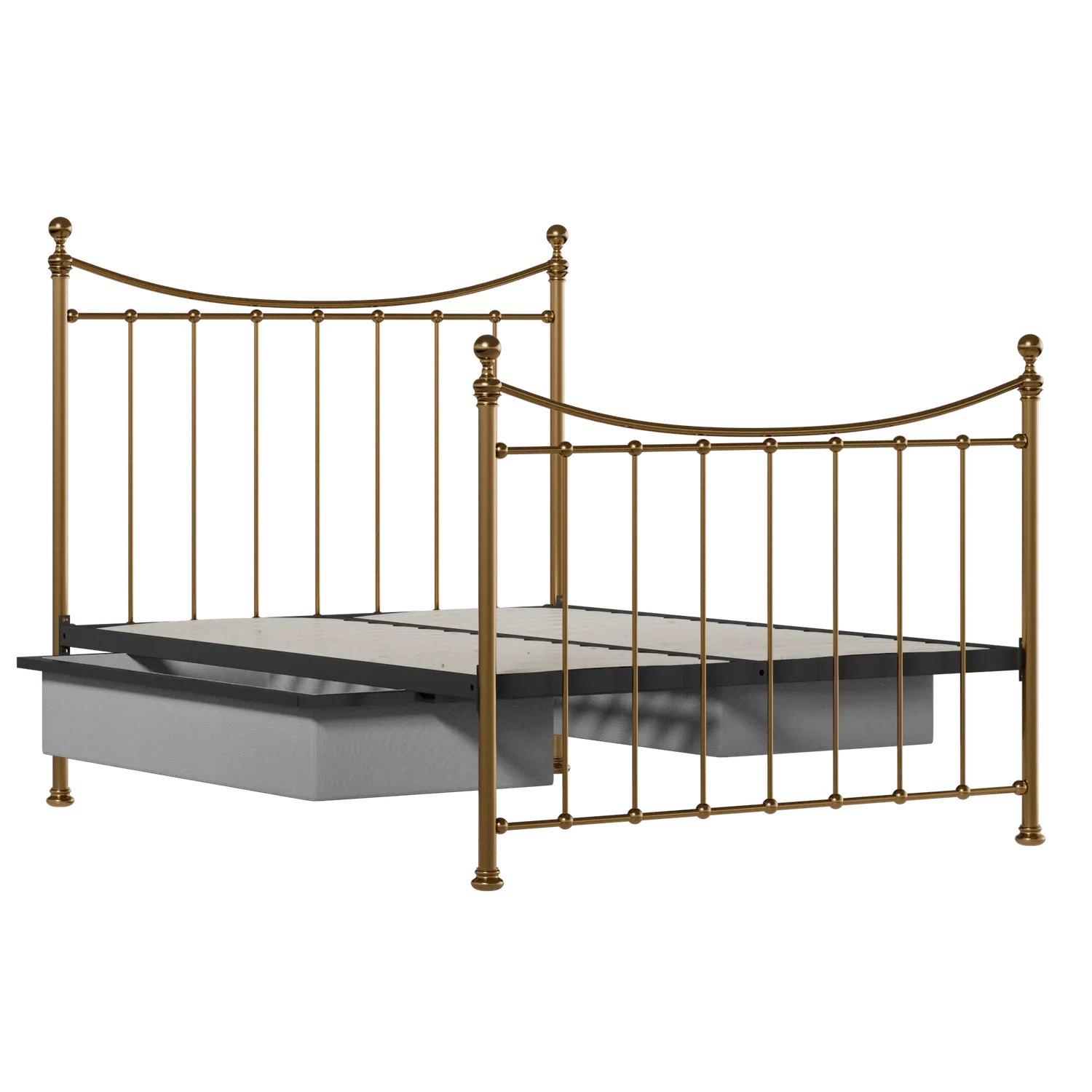Kendal brass bed with drawers