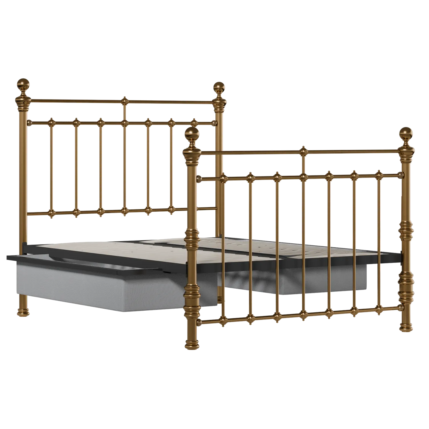 Waterford brass bed with drawers