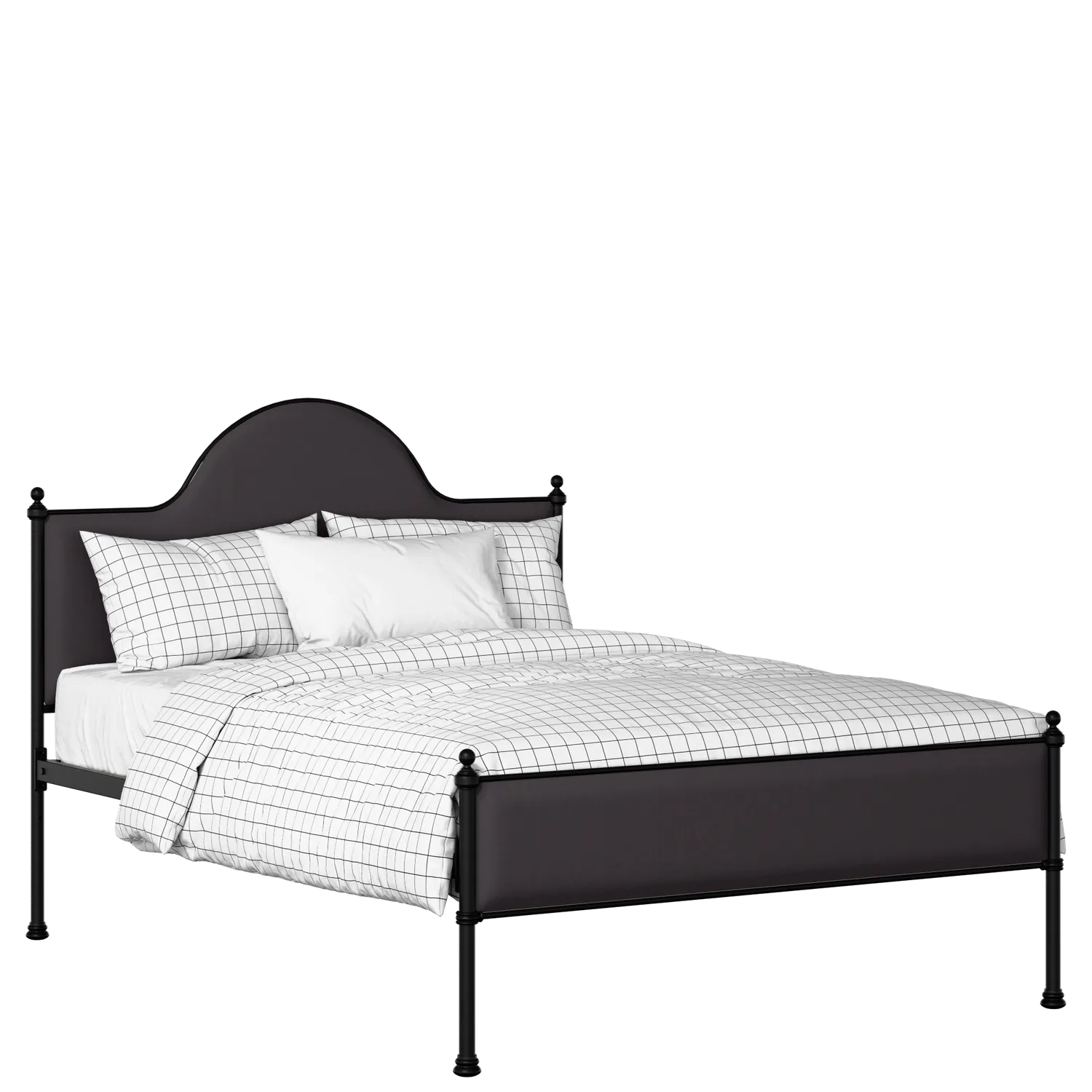 Albert Slim iron/metal upholstered bed in black with iron fabric